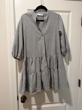 Petal & Pup Black and White Gingham Mini Dress